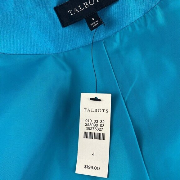 Talbots Women's NWT Blue Silk Open Front Quiet Luxury Collarless Blazer‎ 4/C40 - Picture 8 of 8